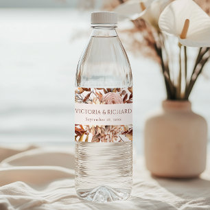 Étiquette Pour Bouteilles D'eau Fleurs de terre cuite Boho Feuillage d'automne
