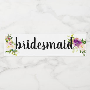 Étiquette Pour Bouteilles D'eau Floral rose de Bourgogne