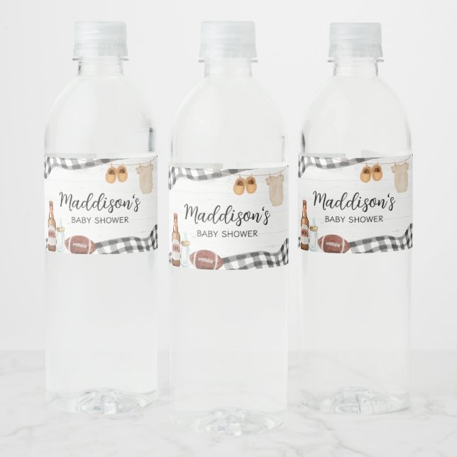 Étiquette Pour Bouteilles D'eau Football Baby Shower (Bouteilles)