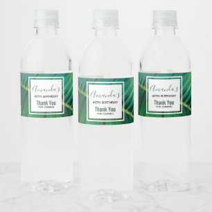 Étiquette Pour Bouteilles D'eau Forêt tropicale à feuilles vertes Nature PhotoAnni
