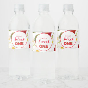 Étiquette Pour Bouteilles D'eau Fraise Berry Sweet Anniversaire Berry First