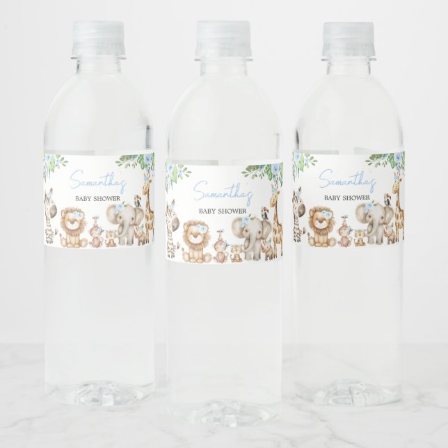 Étiquette Pour Bouteilles D'eau Garçon Wild One Safari (Bouteilles)