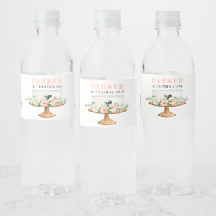Étiquette Pour Bouteilles D'eau Gâteau rose Floral Anniversaire Bouteille d'eau Ét