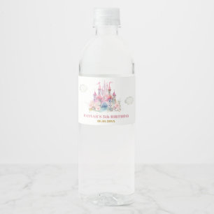 Étiquette Pour Bouteilles D'eau Girl Princess Royal Castle Cinquième anniversaire