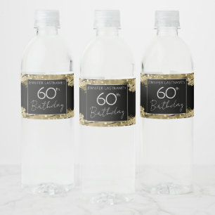 Étiquette Pour Bouteilles D'eau Gold 60th Birthday Party Étiquette bouteille d'eau