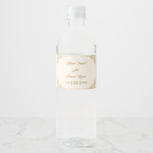 Étiquette Pour Bouteilles D'eau Gold Minimaliste Mariage élégant favorise Rustique