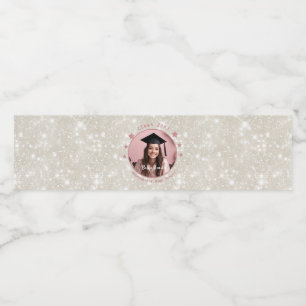 Étiquette Pour Bouteilles D'eau Graduation photo Parties scintillant moderne