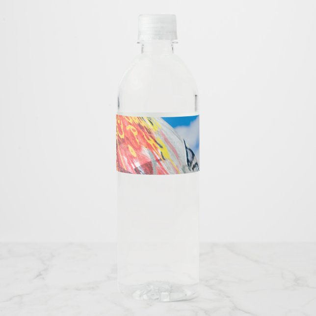 Étiquette Pour Bouteilles D'eau graffiti de planète (Devant)