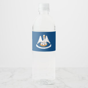 Étiquette Pour Bouteilles D'eau Graphique Drapeau Dynamique Louisiane sur un