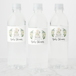 Étiquette Pour Bouteilles D'eau Green Gold Safari Animaux Conduite Par Baby shower