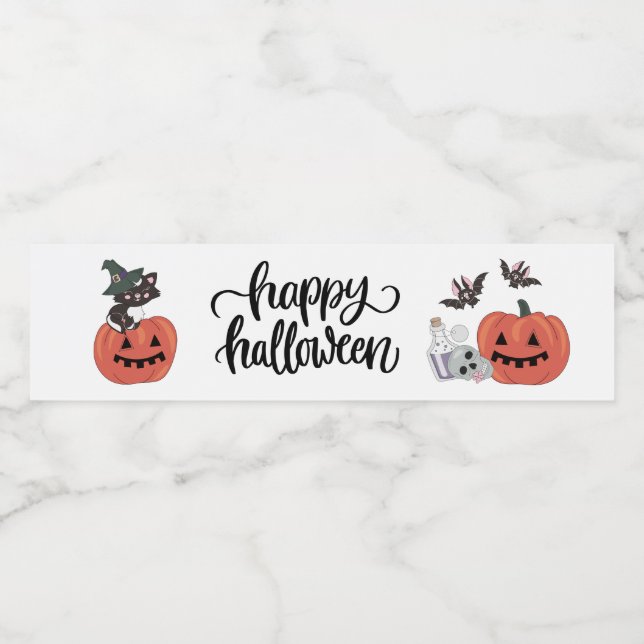 Étiquette Pour Bouteilles D'eau Halloween (Étiquettes simples)