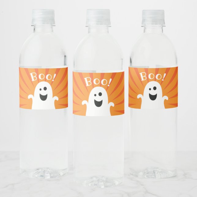 Étiquette Pour Bouteilles D'eau Halloween Boo Happy Ghost Kids Costume Party (Bouteilles)