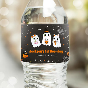 Étiquette Pour Bouteilles D'eau Halloween Cute Ghost 1er Anniversaire Spooktaculai