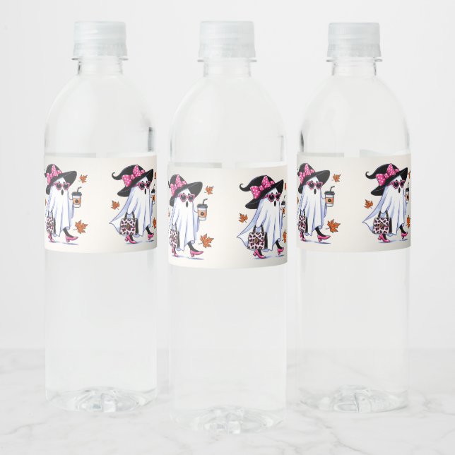 Étiquette Pour Bouteilles D'eau Halloween Cute Stylish sorcière Ghost Coffee Cup (Bouteilles)