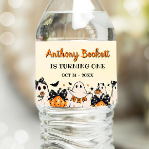 Étiquette Pour Bouteilles D'eau Halloween Notre Petit Boo 1ère fête d'anniversaire