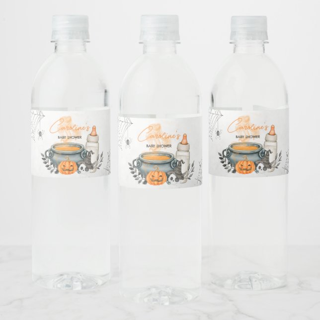 Étiquette Pour Bouteilles D'eau Halloween Un bébé brasse du Baby shower (Bouteilles)