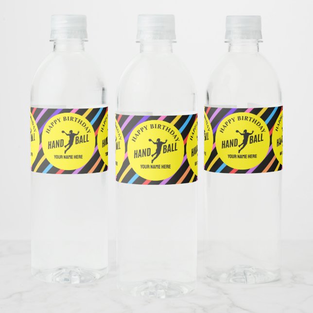 Étiquette Pour Bouteilles D'eau Handball Girl Birthday, Handball Player Gift (Bouteilles)