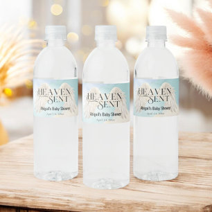 Étiquette Pour Bouteilles D'eau Heaven Envoyé Pastel Angel Wings Baby shower