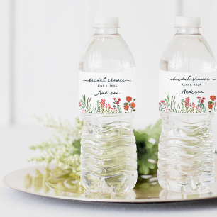Étiquette Pour Bouteilles D'eau Invitation de mariage colorée à fleurs sauvages