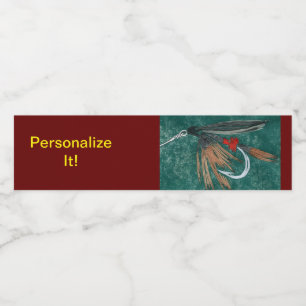 Étiquette Pour Bouteilles D'eau "Iron Blue Dun" mouche mouillée liant l'art de la 