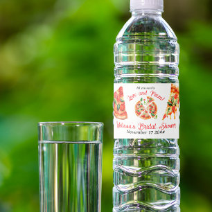 Étiquette Pour Bouteilles D'eau Italien Love & Pizza Party Fête des mariées en tra
