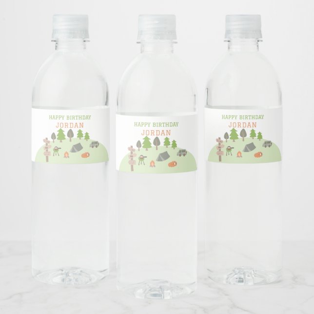 Étiquette Pour Bouteilles D'eau Jardin Camping Anniversaire sous les étoiles En pl (Bouteilles)