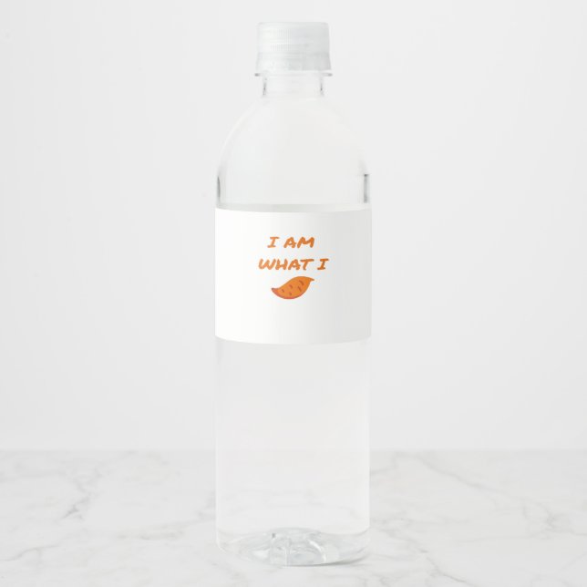 Étiquette Pour Bouteilles D'eau Je suis ce que je Yam Classic (Devant)