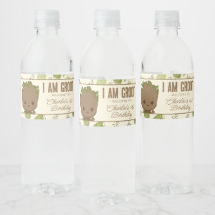 Étiquette Pour Bouteilles D'eau Je suis Groot 1er anniversaire