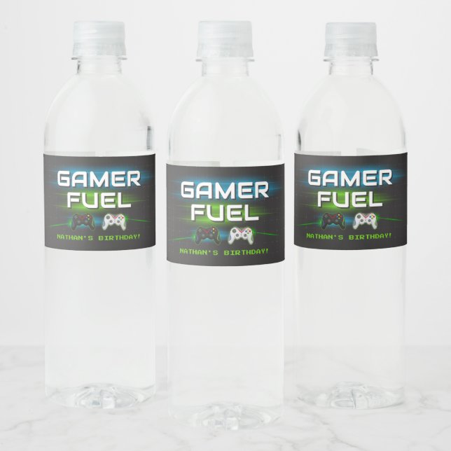 Étiquette Pour Bouteilles D'eau Jeu Vidéo Garçon Jeu d'anniversaire (Bouteilles)