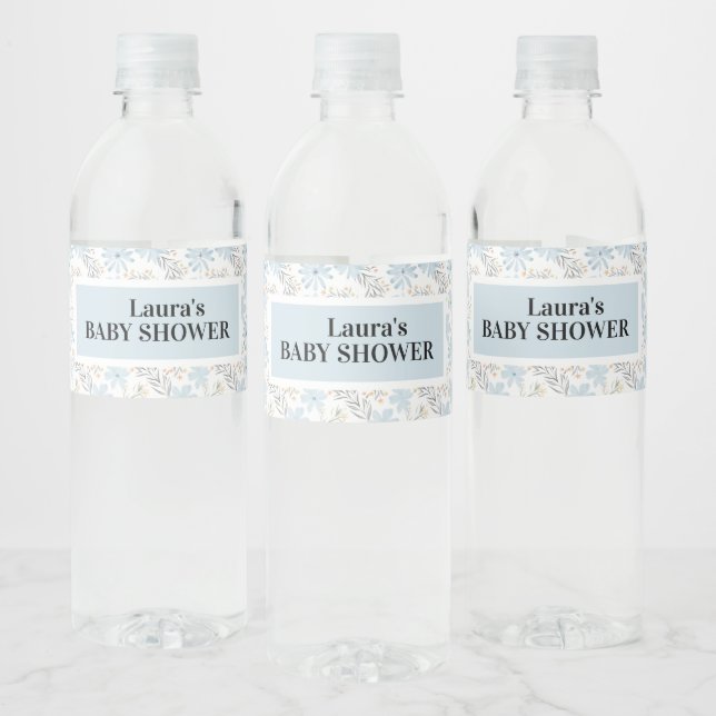 Étiquette Pour Bouteilles D'eau Joli Baby shower bleu doux, douche nuptiale (Bouteilles)