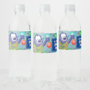 Étiquette Pour Bouteilles D'eau Jolie fête d'anniversaire du Monster mauve