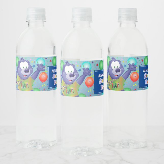 Étiquette Pour Bouteilles D'eau Jolie fête d'anniversaire du Monster mauve (Bouteilles)