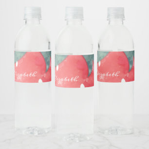 Étiquette Pour Bouteilles D'eau Jolie fraise à l'aquarelle  