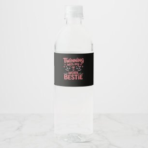 Étiquette Pour Bouteilles D'eau Jours Jumeaux Amis de jumelage Travail de jumelage