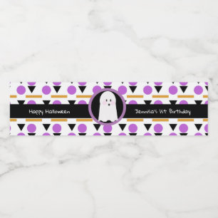Étiquette Pour Bouteilles D'eau Joyeux Halloween Fantôme Anniversaire Motif
