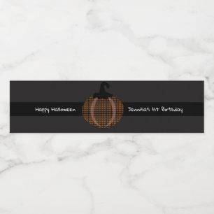Étiquette Pour Bouteilles D'eau Joyeux Halloween Rétro Citrouille 1er Anniversaire