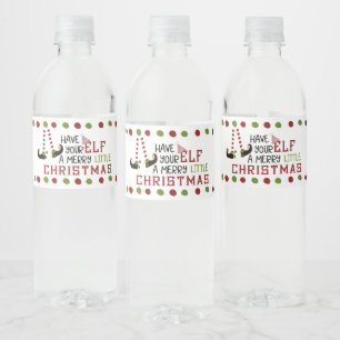 Étiquette Pour Bouteilles D'eau Joyeux petit Noël des Jambes d'elfes