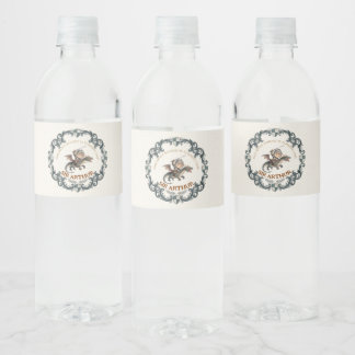 Étiquette Pour Bouteilles D'eau Joyeux Premier Anniversaire Garçon Château Chevali