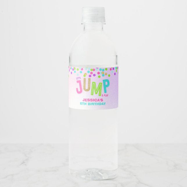 Étiquette Pour Bouteilles D'eau Jump Trampoline Anniversaire Fête Fournitures Déco (Devant)