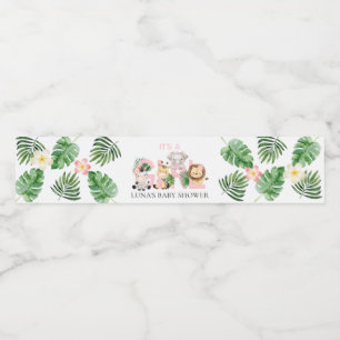 Étiquette Pour Bouteilles D'eau Jungle Safari C'est un Baby shower de fille
