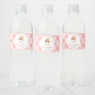 Étiquette Pour Bouteilles D'eau Kitten Meow Couronne rose Fille Kitty Chat Anniver
