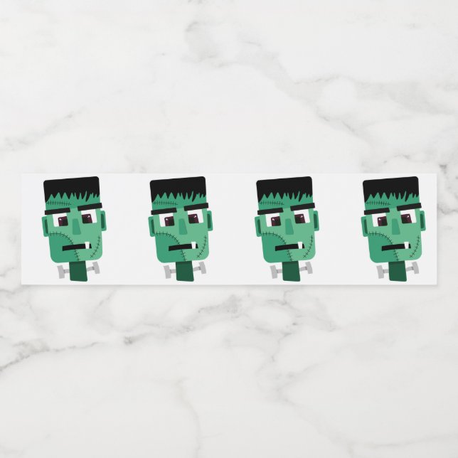 Étiquette Pour Bouteilles D'eau La tête du monstre Frankenstein (Étiquettes simples)