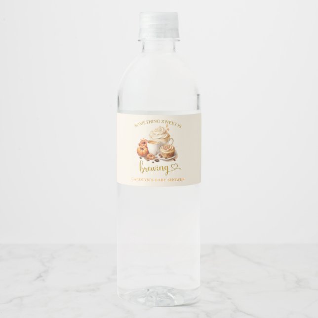 Étiquette Pour Bouteilles D'eau Le Citrouille d'automne brasse le Baby shower Feui (Devant)