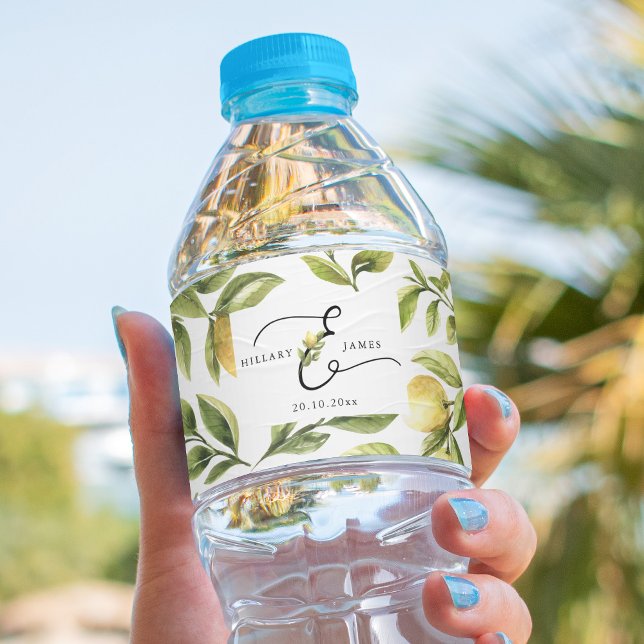 Étiquette Pour Bouteilles D'eau Lemon Sorrento Mariage (Créateur téléchargé)