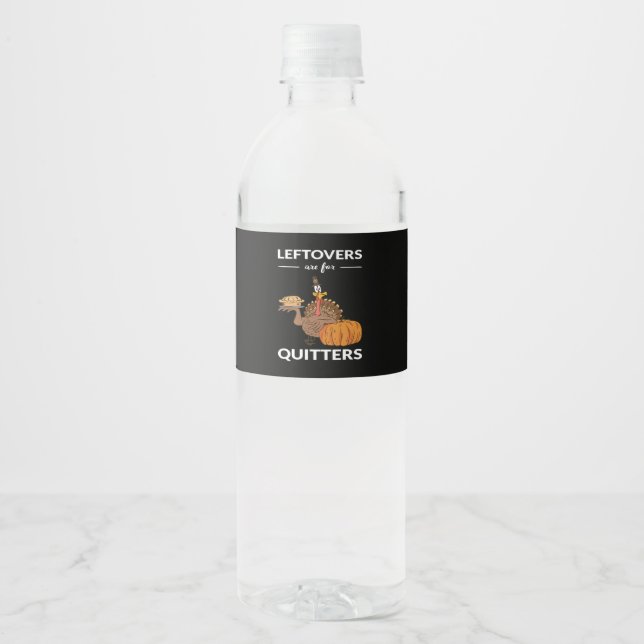 Étiquette Pour Bouteilles D'eau Les Restes Sont Pour Les Quitters V (Devant)