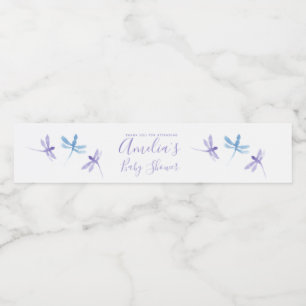 Étiquette Pour Bouteilles D'eau Libellules Peintes à la Main Baby Shower