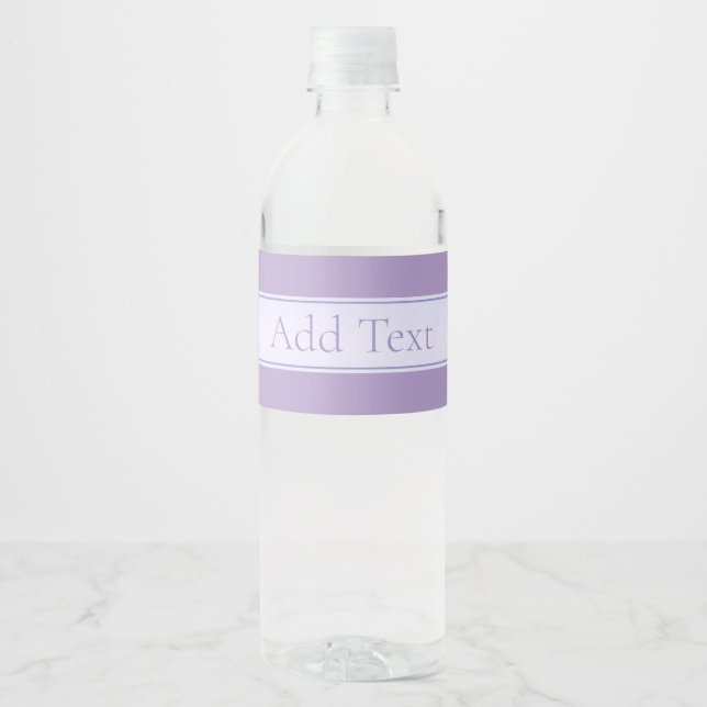 Étiquette Pour Bouteilles D'eau Lila clair violet élégant personnalisable (Devant)