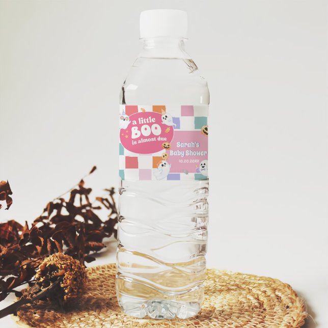 Étiquette Pour Bouteilles D'eau Little Boo Halloween Baby shower Super (Créateur téléchargé)