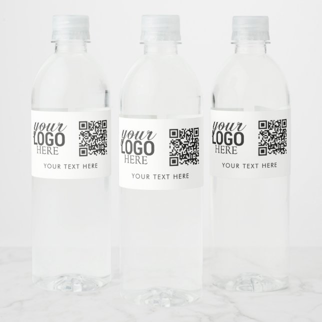 Étiquette Pour Bouteilles D'eau Logo de l'entreprise Code QR & Texte Cadeaux clien (Bouteilles)