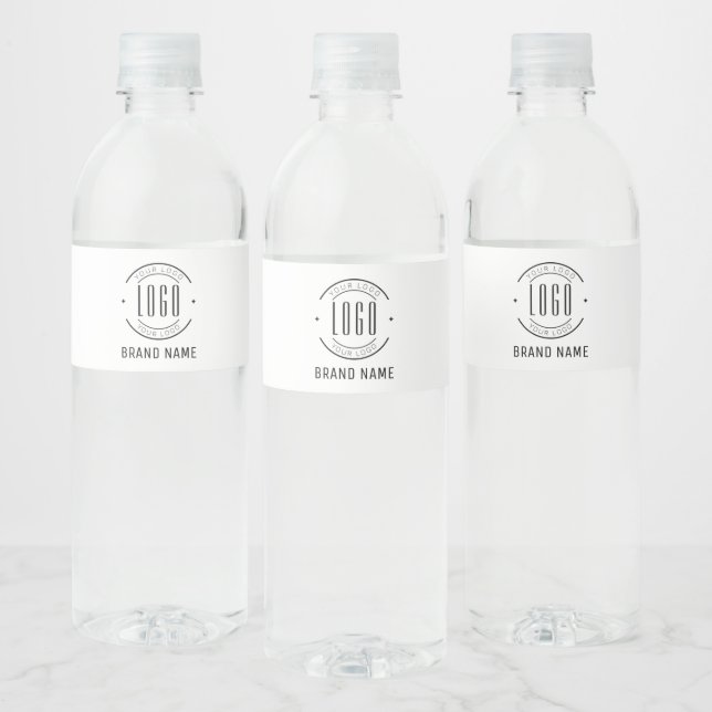 Étiquette Pour Bouteilles D'eau Logo d'entreprise personnalisée moderne marque com (Bouteilles)